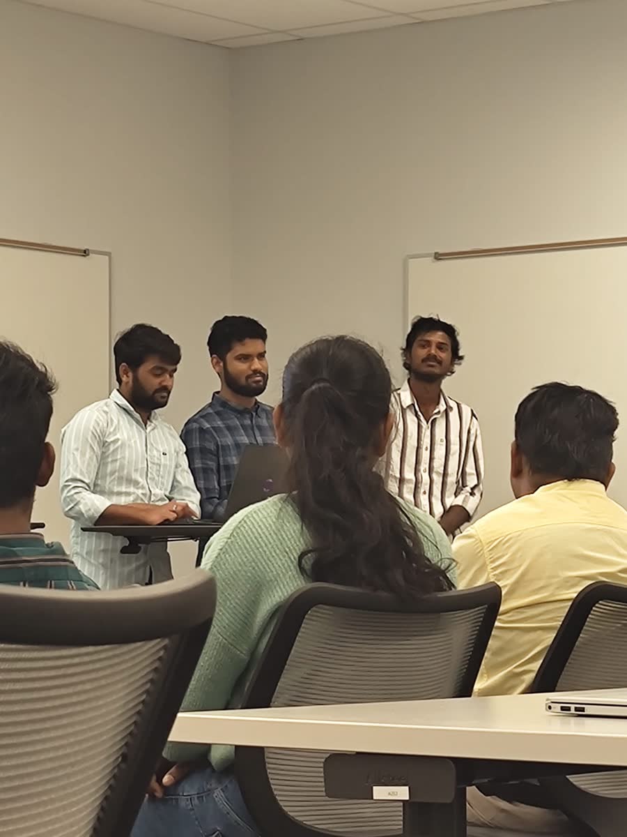 Purna and teammates presenting the cybersecurity awareness program at the University of Central Missouri